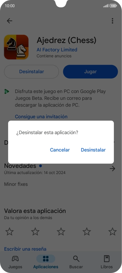 Pulsa Desinstalar.