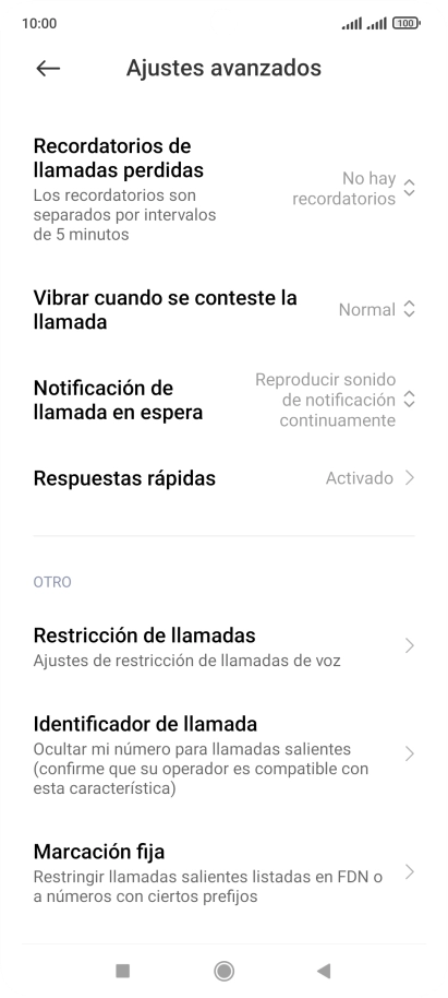 Pulsa Marcación fija.