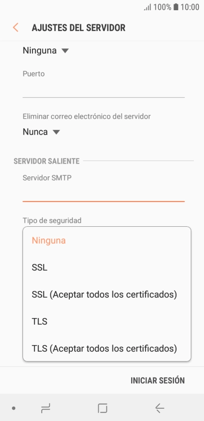 Pulsa Ninguna para desactivar la función.