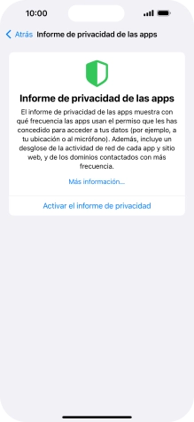 Pulsa Activar el informe de privacidad para activar la función.