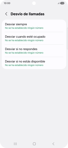 Pulsa el tipo de desvío deseado.