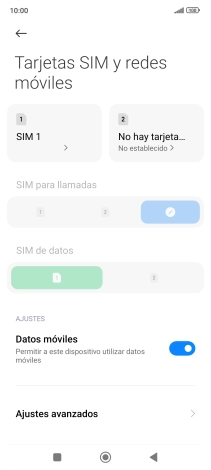 Pulsa el nombre de la tarjeta SIM.