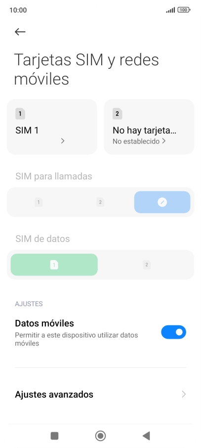 Pulsa el nombre de la tarjeta SIM.