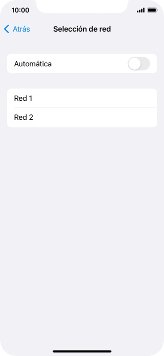 Si desactivas la función, pulsa la red deseada.