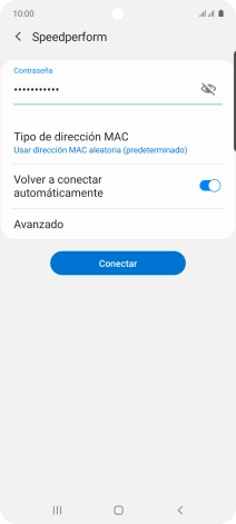 Introduce la contraseña de la red wifi y pulsa Conectar.