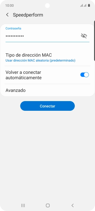 Introduce la contraseña de la red wifi y pulsa Conectar.