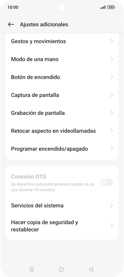 Pulsa Hacer copia de seguridad y restablecer.