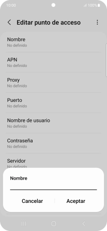 Introduce Vodafone Internet y pulsa Aceptar.