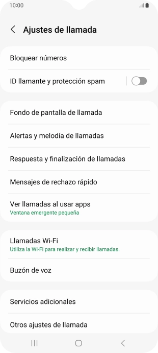 Pulsa Servicios adicionales.