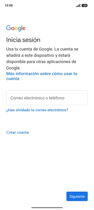 Si no tienes una cuenta de Google, pulsa Crear cuenta y sigue las indicaciones de la pantalla para ver cómo crear una cuenta nueva.
