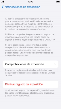 Pulsa Eliminar registro de exposición.