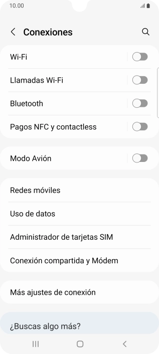 Pulsa Redes móviles.