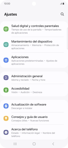 Pulsa Administración general.
