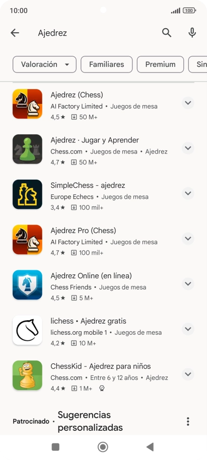 Pulsa la app deseada.
