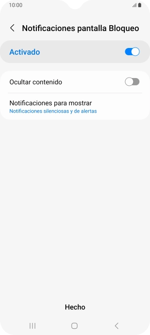 Pulsa los ajustes deseados para activarlos o desactivarlos.