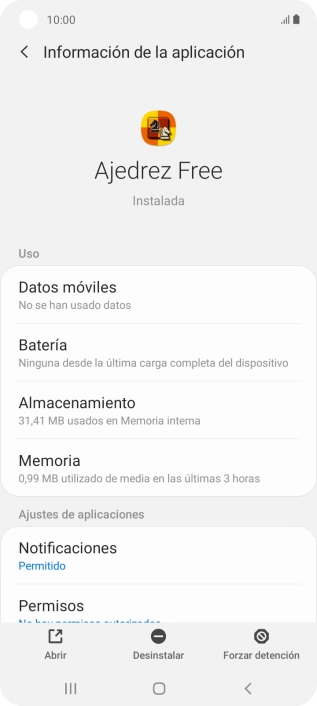 Pulsa Almacenamiento.