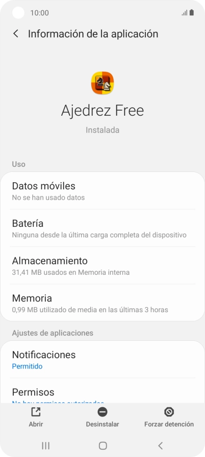 Pulsa Almacenamiento.
