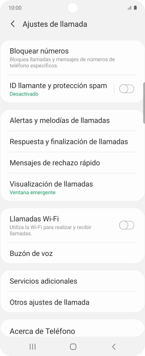 Pulsa Servicios adicionales.