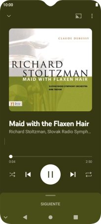 Pulsa la flecha hacia la derecha para ir al archivo de música siguiente.