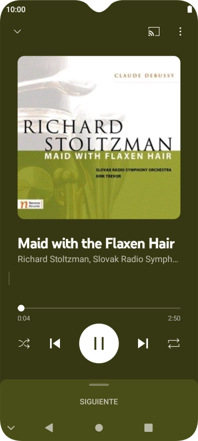 Pulsa la flecha hacia la derecha para ir al archivo de música siguiente.