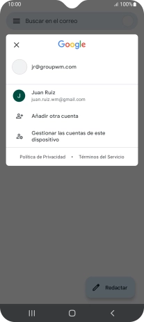 Pulsa la cuenta de correo electrónico deseada.