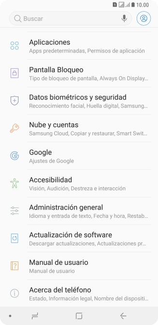 Pulsa Nube y cuentas.