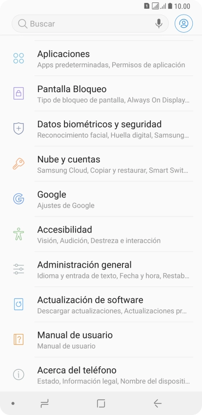 Pulsa Nube y cuentas.