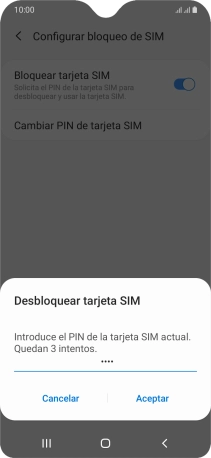 Introduce tu código PIN y pulsa Aceptar. Introduce tu código PIN y pulsa Aceptar.