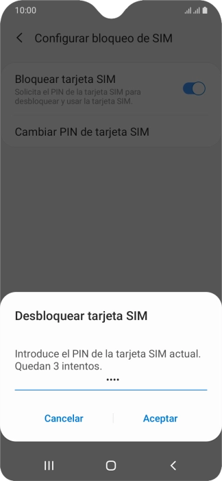 Introduce tu código PIN y pulsa Aceptar. Introduce tu código PIN y pulsa Aceptar.