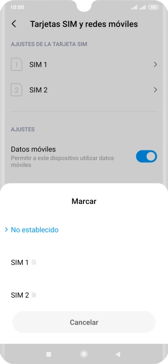 Pulsa el ajuste deseado.