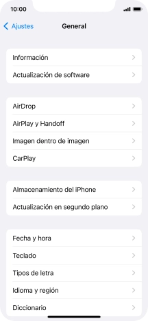 Pulsa Actualización de software. Si hay una versión de software nueva disponible, aparecerá ahora en la pantalla. Sigue las indicaciones de la pantalla para actualizar el software del teléfono.
