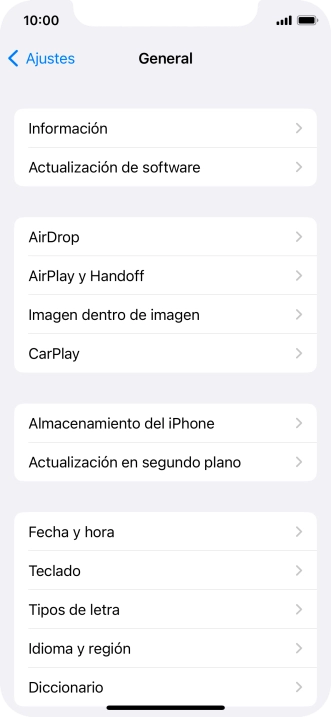 Pulsa Actualización de software. Si hay una versión de software nueva disponible, aparecerá ahora en la pantalla. Sigue las indicaciones de la pantalla para actualizar el software del teléfono.