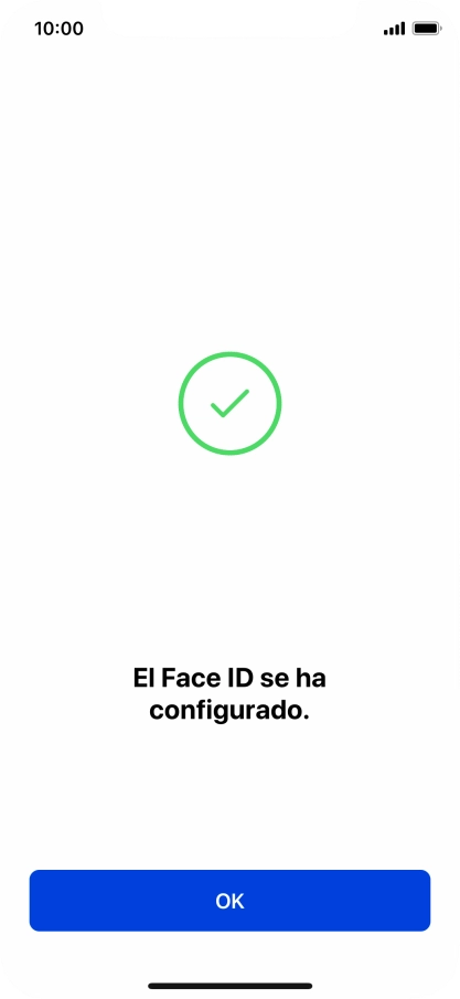 Pulsa OK. Si no has añadido anteriormente un código de seguridad, tendrás que introducir un código de libre elección dos veces consecutivas.