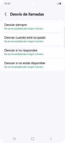 Pulsa el tipo de desvío deseado.