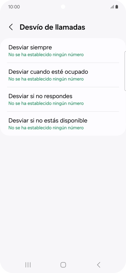 Pulsa el tipo de desvío deseado.