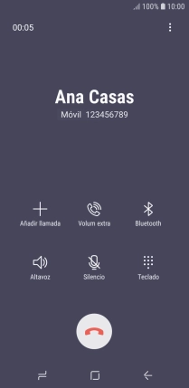 Pulsa el icono de finalizar llamada.