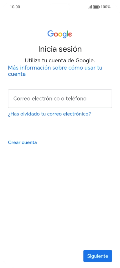 Si no tienes una cuenta de Google, pulsa Crear cuenta y sigue las indicaciones de la pantalla para ver cómo crear una cuenta nueva.
