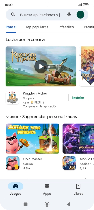 Pulsa en el campo de búsqueda.