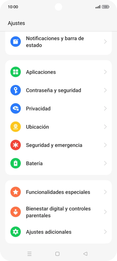 Pulsa Contraseña y seguridad.