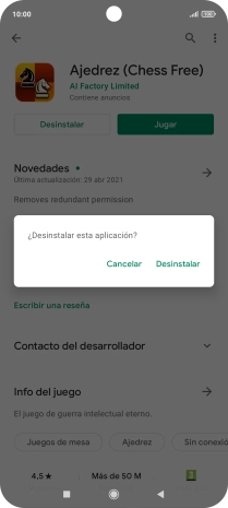 Pulsa Desinstalar.