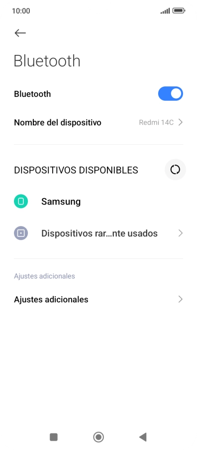 Pulsa el dispositivo Bluetooth deseado y sigue las indicaciones de la pantalla para vincular el dispositivo al teléfono. Pulsa el dispositivo Bluetooth deseado y sigue las indicaciones de la pantalla para vincular el dispositivo al teléfono.