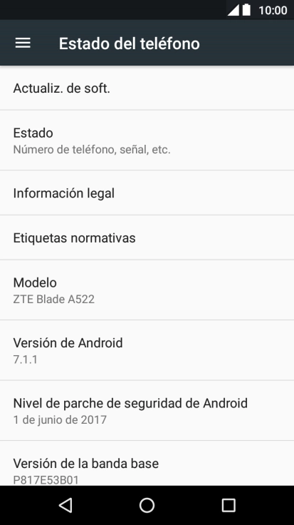 Pulsa Actualiz. de soft.. Si hay una versión de software nueva disponible, aparecerá ahora en la pantalla. Sigue las indicaciones de la pantalla para actualizar el software del teléfono. Pulsa Actualiz. de soft.. Si hay una versión de software nueva disponible, aparecerá ahora en la pantalla. Sigue las indicaciones de la pantalla para actualizar el software del teléfono.