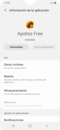 Pulsa Almacenamiento.