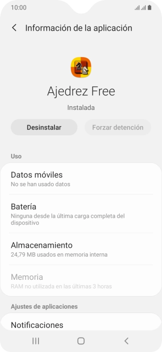 Pulsa Almacenamiento.