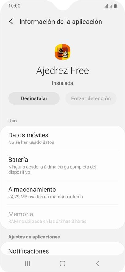 Pulsa Almacenamiento.