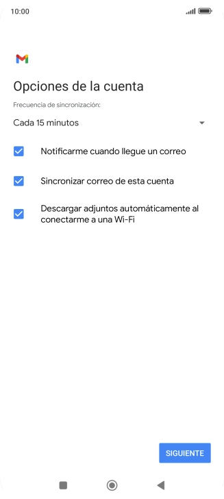 Si aparece en la pantalla esta imagen, tu cuenta de correo electrónico ha sido reconocida y configurada automáticamente. Sigue las indicaciones de la pantalla para introducir más información y terminar la configuración.