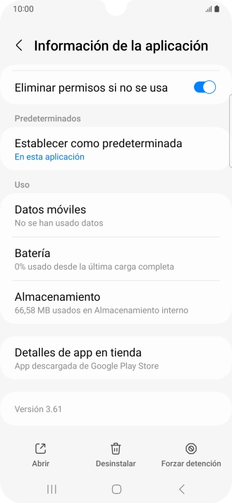 Pulsa Almacenamiento.