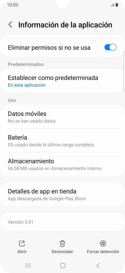 Pulsa Almacenamiento.