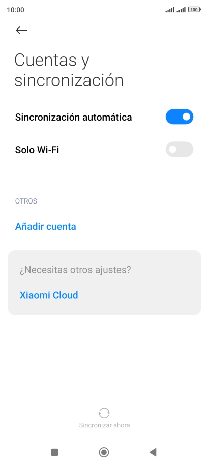 Pulsa Añadir cuenta. Pulsa Añadir cuenta.
