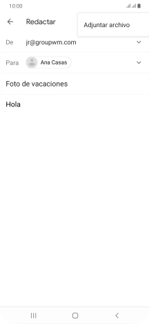 Pulsa Adjuntar archivo y desplázate a la carpeta deseada.